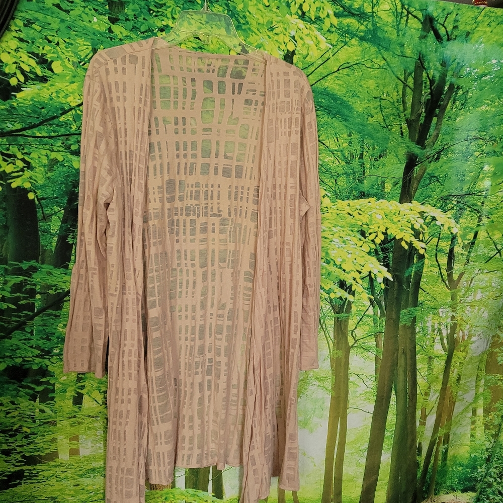 (3353-3) No Tags, pink. Cover up, sheer Cardigan. Pit to pit  aprox. 24 in.